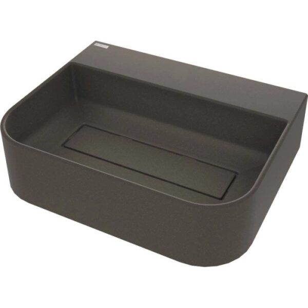 Lavabo da appoggio rettangolare Rodas Idrostile foro antracite met