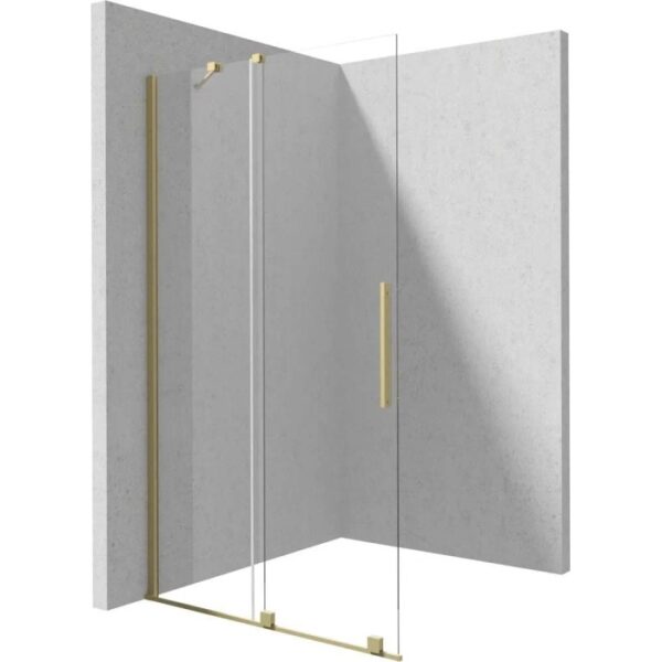 Parete doccia scorrevole Cabaiguán Idrostile 1200x1950 mm oro spazzolato