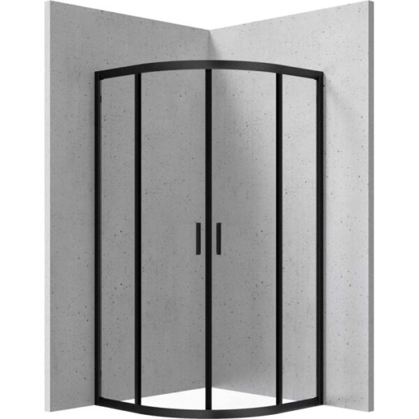 Cabina doccia semicircolare Caimito Idrostile 900x1850 mm nero