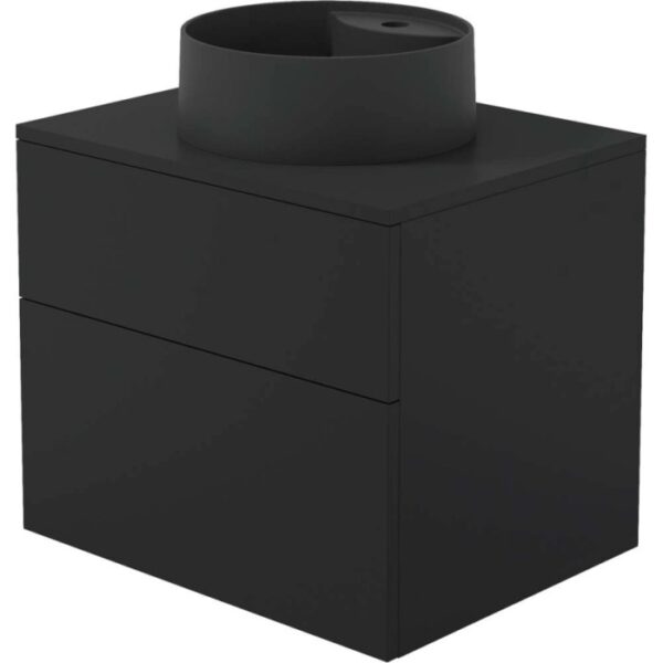 Mobile lavabo con lavabo granito Idrostile 600x520 mm nero
