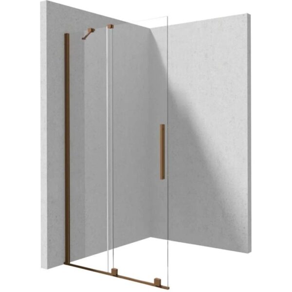 Parete doccia scorrevole Cabaiguán Idrostile 900x1950 mm bronzo spazzolato