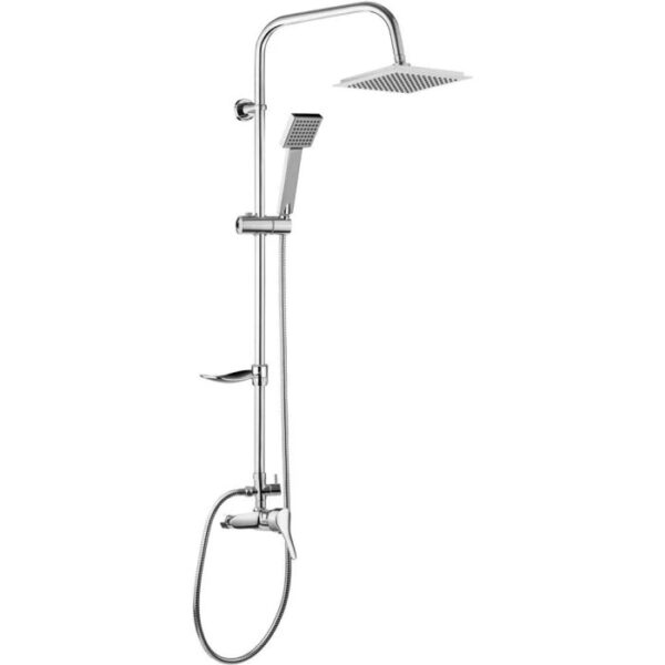 Colonna doccia 1 funzione miscelatore monocomando Idrostile 200x200 mm cromo
