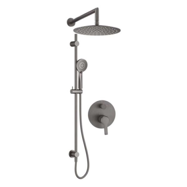 Set doccia incasso con asta e soffione Idrostile titanio