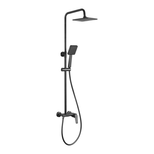 Colonna doccia miscelatore Idrostile rivestimento Nero opaco 200x200 mm