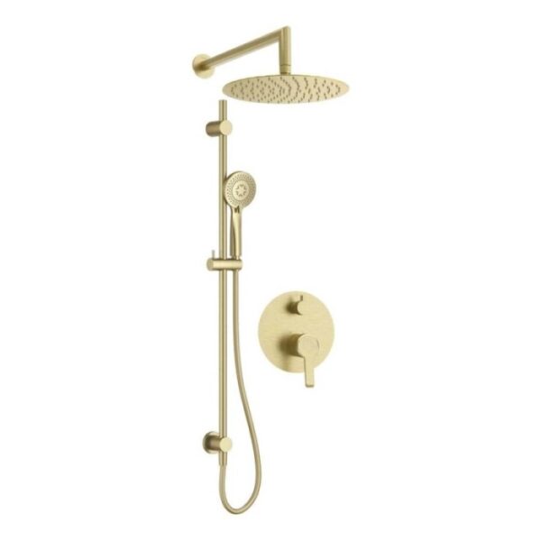 Set doccia incasso con asta e soffione Idrostile oro spazzolato