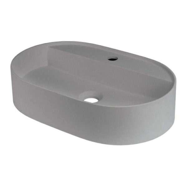 Lavabo da appoggio ovale Limonar Idrostile copripiletta 400x120 mm Grigio met