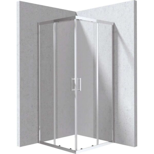 Cabina doccia quadrata Zulueta Idrostile vetro 6 mm 900x1950 mm cromo