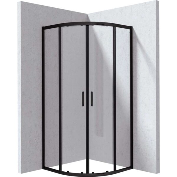 Cabina doccia semicircolare Zulueta Idrostile 900x1950 mm nero
