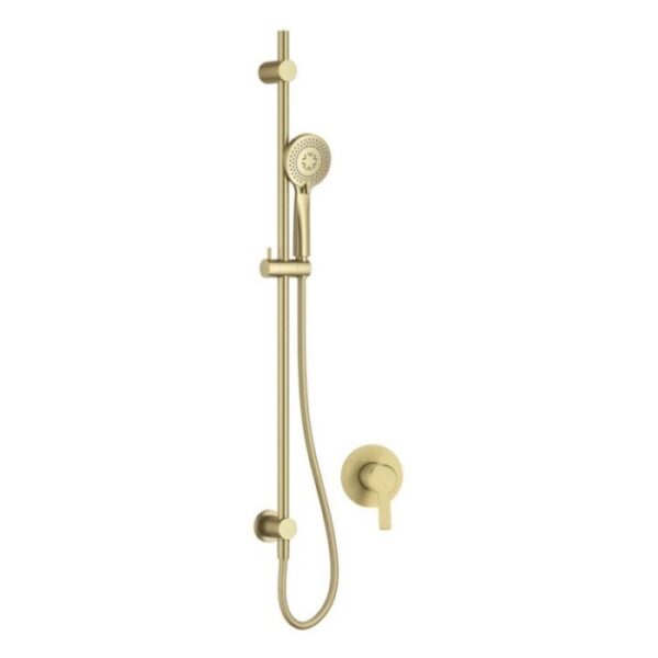 Set doccia incasso con asta scorrimento Idrostile oro spazzolato