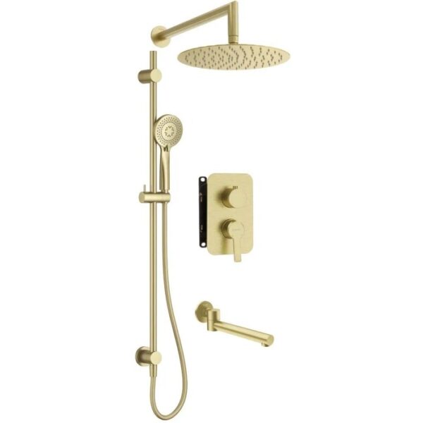 Set doccia incasso con box miscelatore Idrostile oro spazzolato