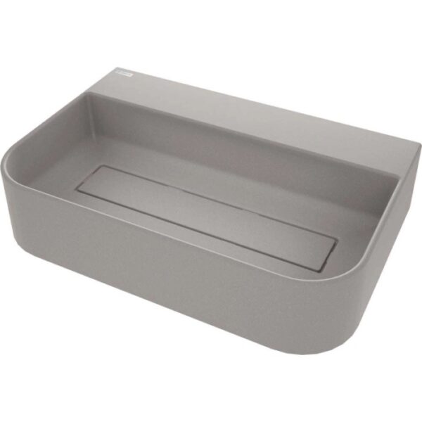 Lavabo da appoggio rettangolare Rodas Idrostile foro e copripiletta Grigio met