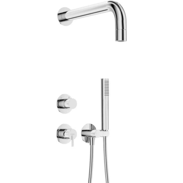 Set doccia a scomparsa con soffione doccia fisso ø42 mm Limonar cromo