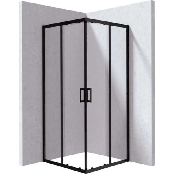 Cabina doccia quadrata Zulueta Idrostile 800x1950 mm nero