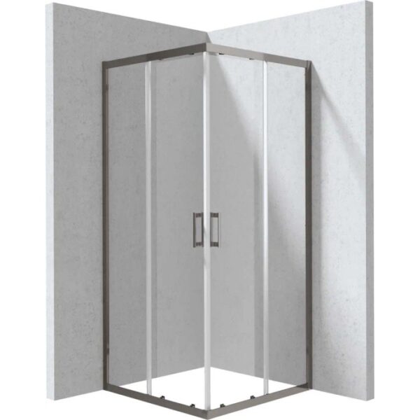 Cabina doccia quadrata Zulueta Idrostile 800x1950 mm titanio