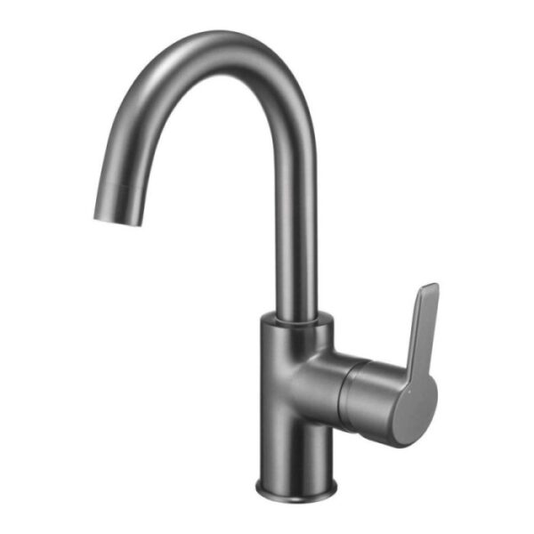 Miscelatore lavabo Rodas titanio H65 L200 P385 mm