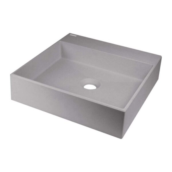 Lavabo appoggio granito Puerto Padre Idrostile foro rub 400x400 mm Grig met