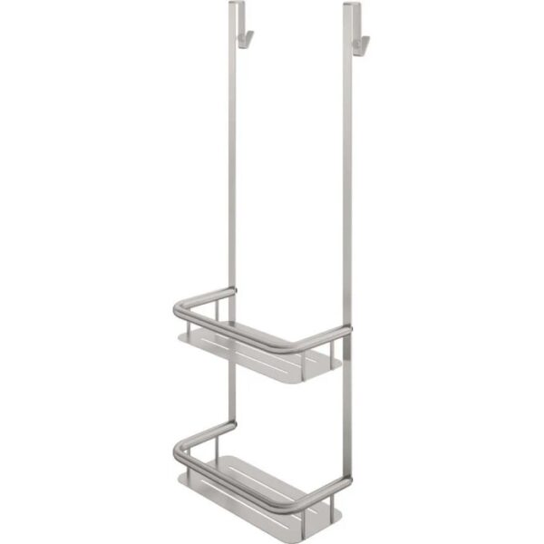 Mensola doccia Idrostile con ganci 276x762 mm acciaio spazzolato
