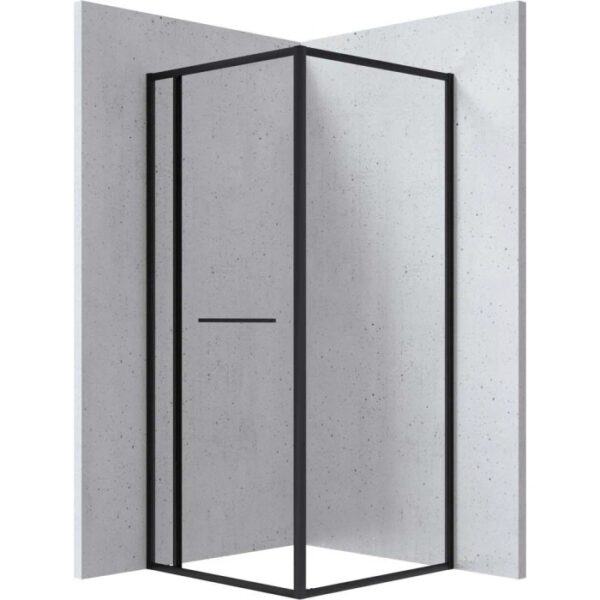 Cabina doccia quadrata Placetas Idrostile Punk vetro trasp 900x2000 mm nero