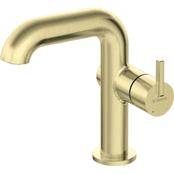 Miscelatore lavabo Limonar con bocca rettangolare oro spazzolato