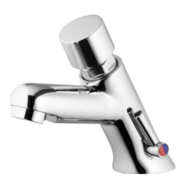 Miscelatore lavabo a chiusura automatica cromo con controllo temperatura