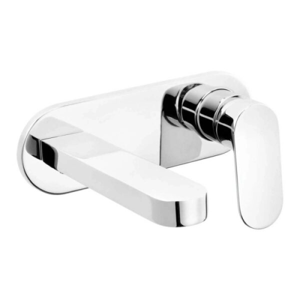 Miscelatore lavabo Batabanó a incasso a parete cromo H75 L210 P255 mm