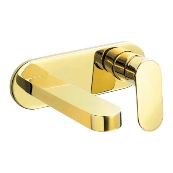 Miscelatore lavabo Batabanó a incasso a parete oro H75 L210 P255 mm