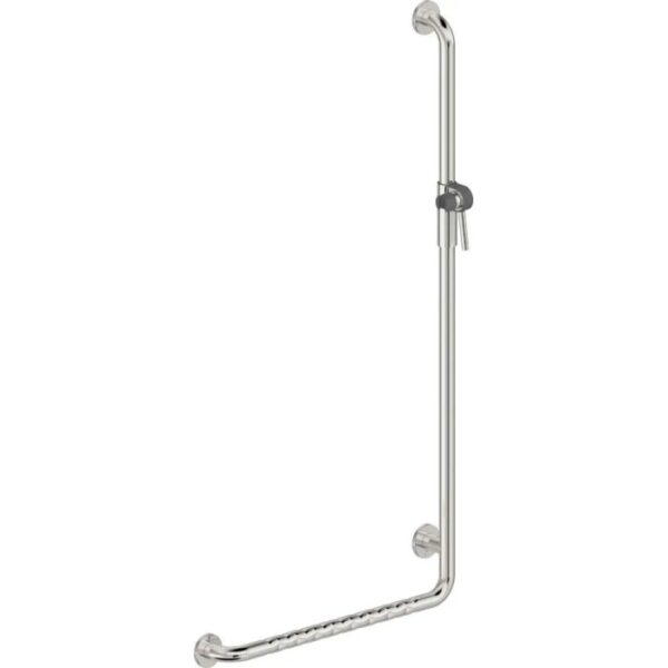 Maniglione bagno angolare destro Idrostile kit montaggio 670x1270 mm acciaio