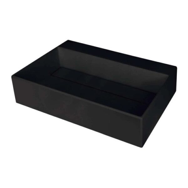 Lavabo da appoggio ovale Puerto Padre Idrostile foro rubinetto nero