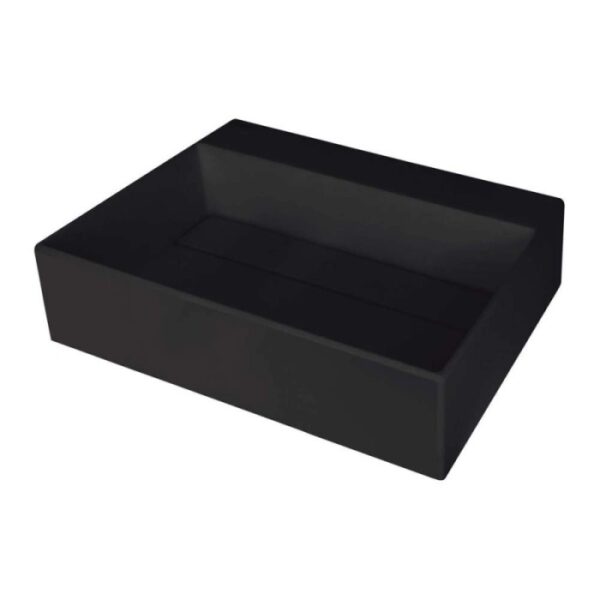 Lavabo da appoggio rettangolare Puerto Padre Idrostile foro rubinetto nero