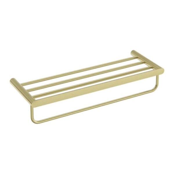 Mensola bagno a coste Idrostile 628x121 mm oro spazzolato
