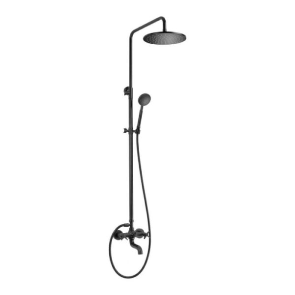 Colonna doccia vasca Idrostile collezione Madruga retro nero Ø250 mm