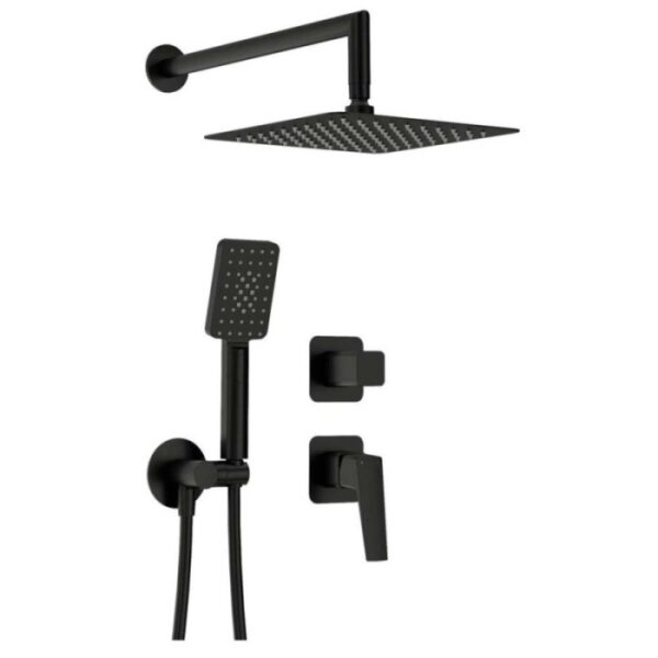 Set doccia a scomparsa 250x250 mm Placetas nero