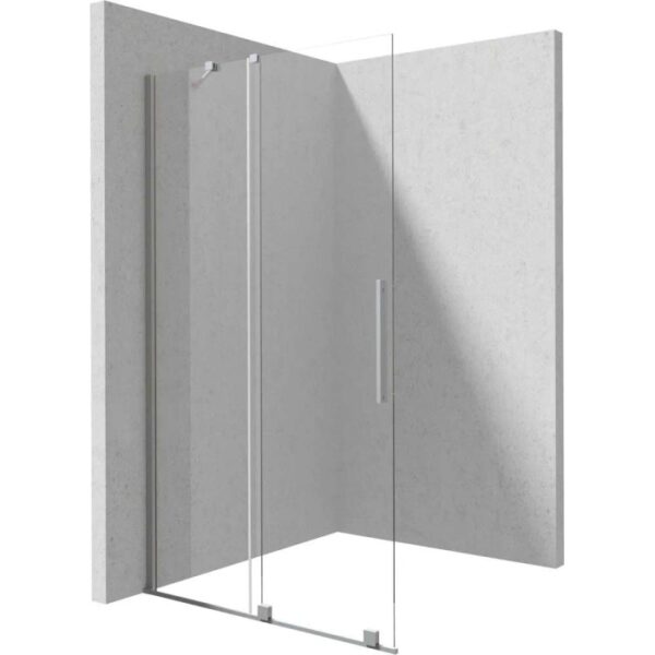 Parete doccia scorrevole Cabaiguán Idrostile 900x1950 mm acciaio spazzolato