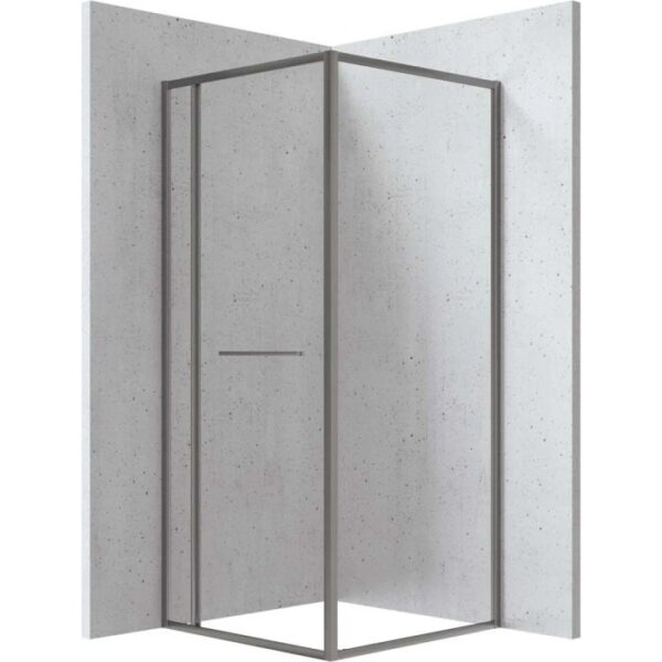 Cabina doccia quadrata Placetas Idrostile vetro trasparente 900x2000 mm titanio