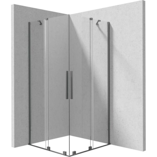 Cabina doccia quadrata Cabaiguán Idrostile 900x1950 mm titanio