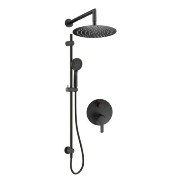 Set doccia incasso con asta e soffione Idrostile nero