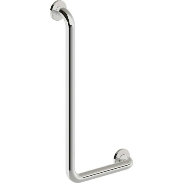 Maniglione bagno angolare sinistro Idrostile kit montaggio 371x671 mm acciaio