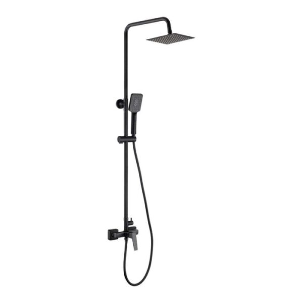 Colonna doccia miscelatore Idrostile doccia pioggia sottile 250x250 mm nero