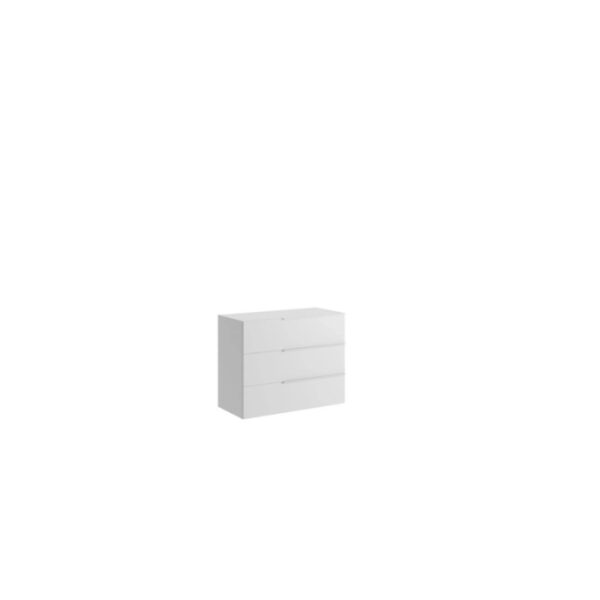Mobile bagno base 3 cassetti a terra Caren h.75 l.95 p.46 cm acero