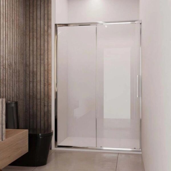 Lato fisso box doccia Lux Sx 8 mm porta scorrevole satinata 100 cm argento