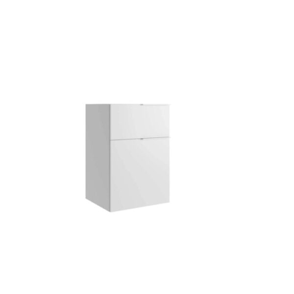 Mobile bagno base terra Caren 1 cassetto e 1 anta 75x50x45,8 cm acero