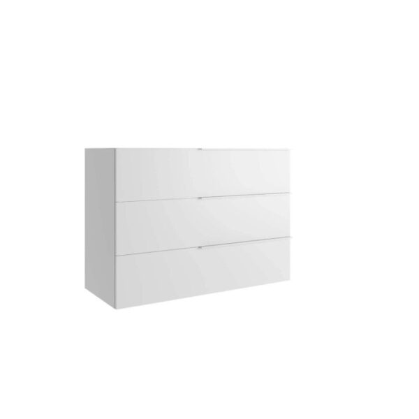Mobile bagno base lavabo a terra 3 cassetti Caren h.75 l.105 p.46 cm bianco