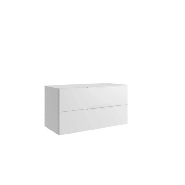 Mobile bagno base sospesa 2 cassetti Caren h.50 l.95 p.46 cm acero
