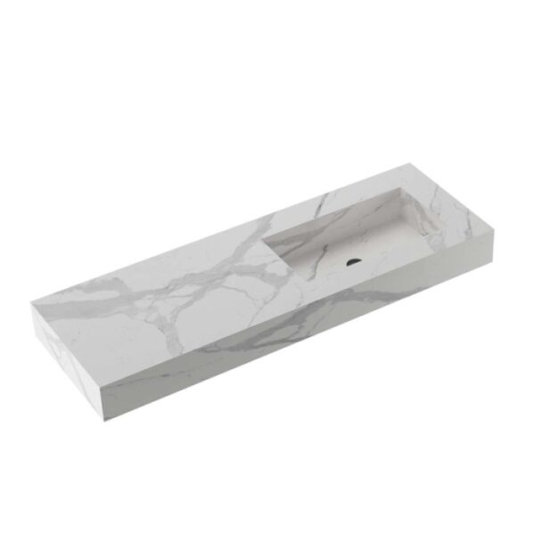 Top bagno HPL Caren con vasca integrata per lavabo sp 14 cm 85,5x46,5 cm