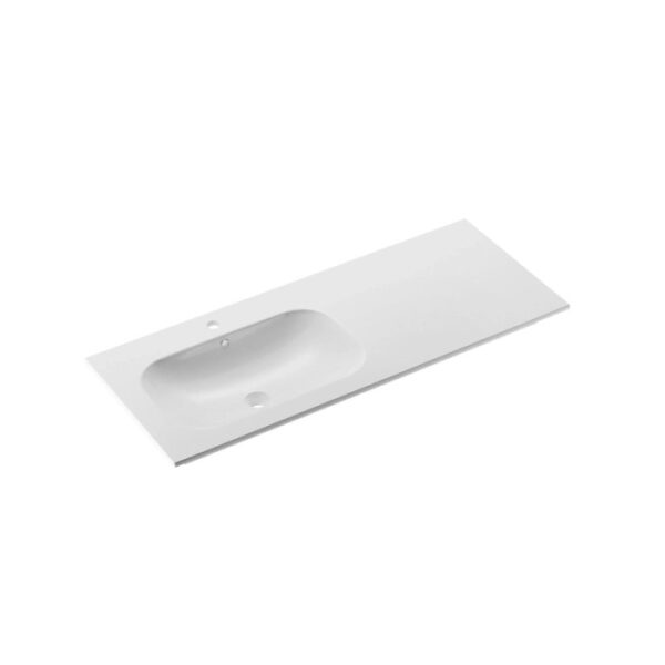 Mobile bagno consolle vasca Caren bianco opaco dx l.106 h.17 p.51,5 cm