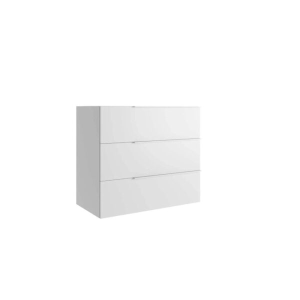 Mobile bagno base 3 cassetti a terra Caren h.75 l.85 p.46 cm bianco