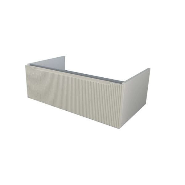 t.b.t. Mobile lavabo beige per arredo bagno con frontale scanalato.