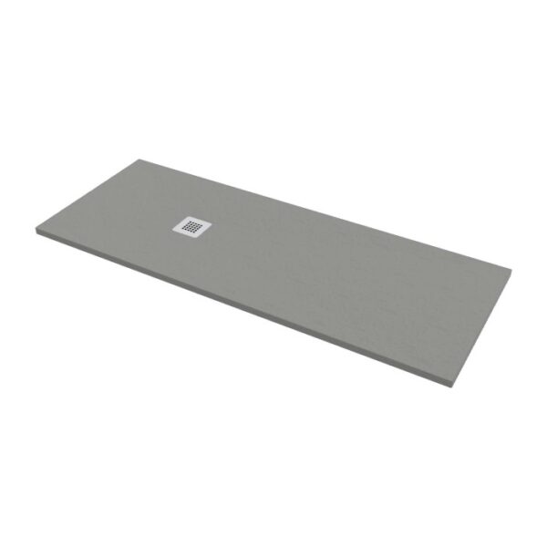 Piatto doccia grigio t.b.t. con scarico quadrato. Ideale per bagni moderni.