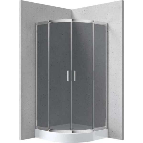 Cabina doccia Juraguá con piatto semicirc Caimito vetro op 900x1850 mm cromo
