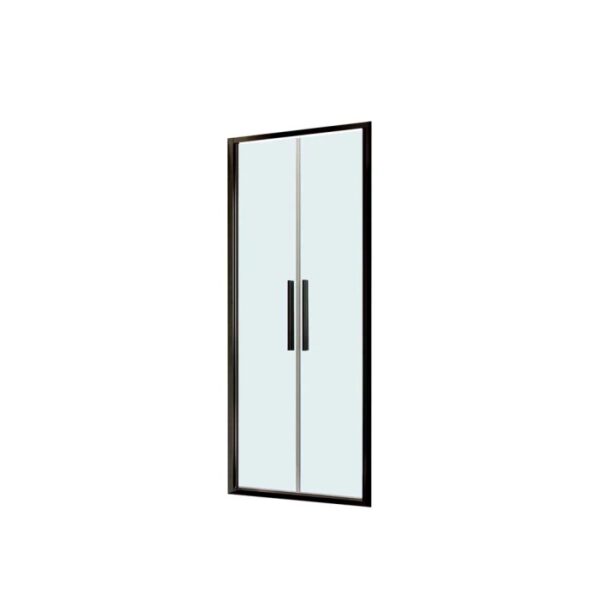 Porta saloon doccia 2 ante estensione cm 72-76 nero trasparente